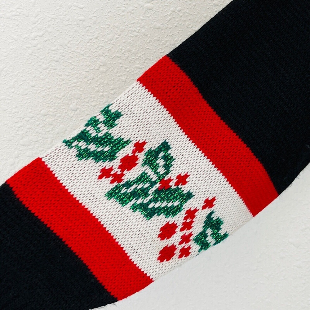 Vtg Womens M Nutcracker Christmas Tunic‎ Sweater Black Green Glitter Red White - Picture 4 of 7